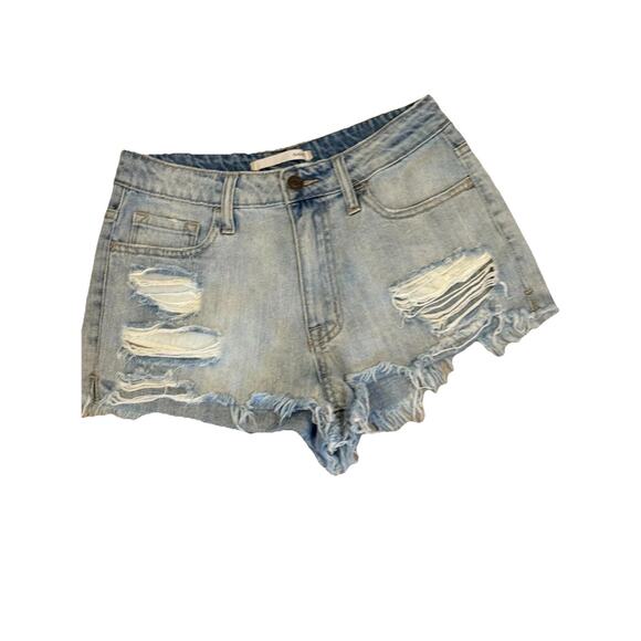 Klique B Pants - Klique B. Jean Shorts Womens Size 25 Blue Denim Pockets Distressed Hem Deets